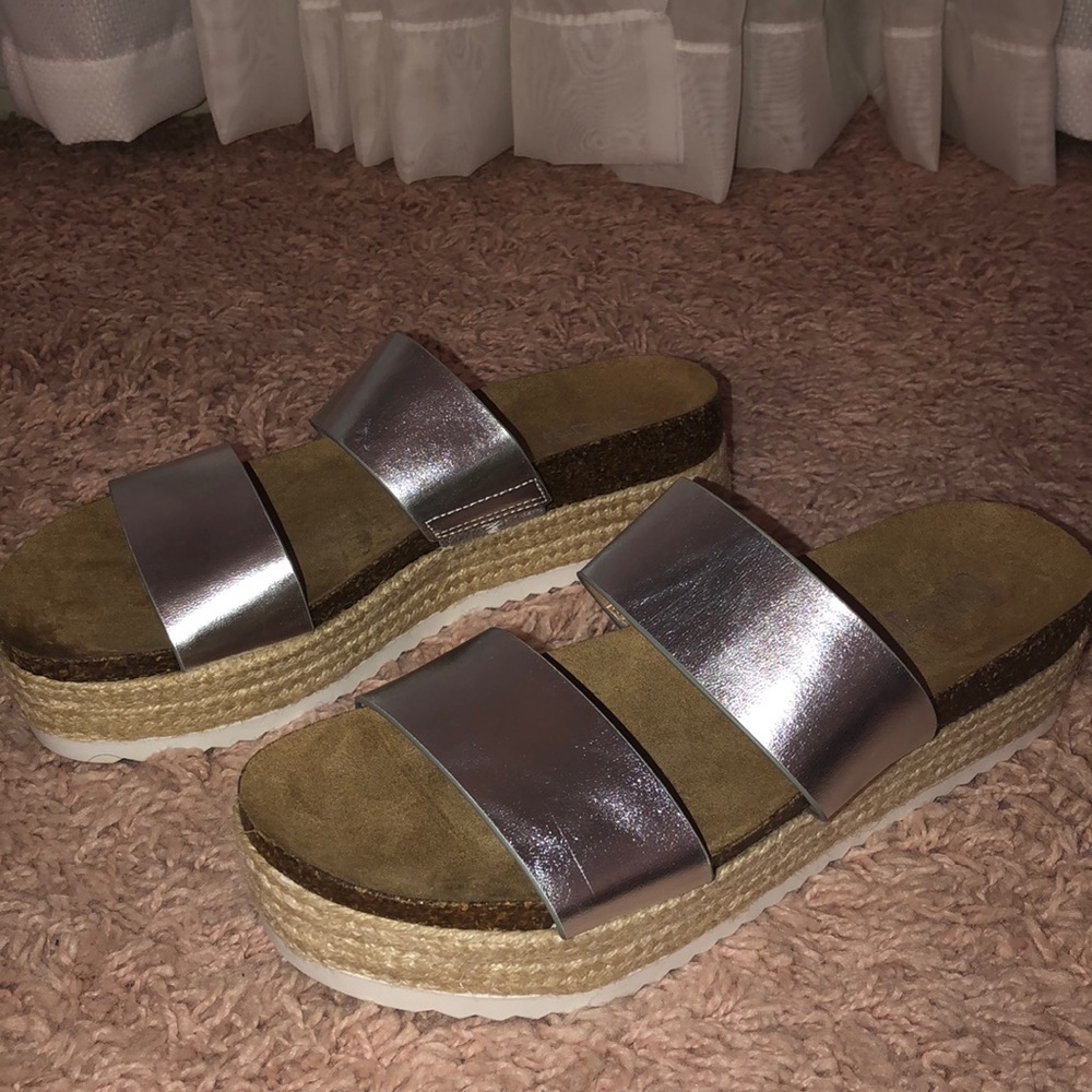 Silver wedge sandal